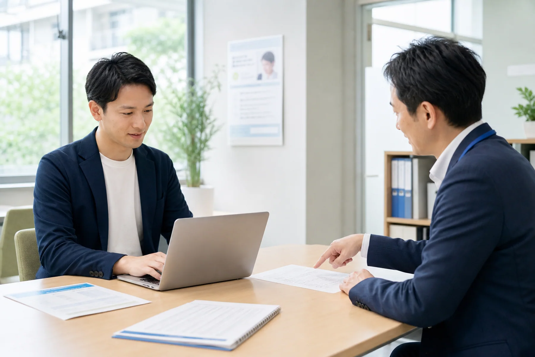 利用者が求人を確認しながら応募準備を進める様子